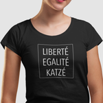 Laden Sie das Bild in den Galerie-Viewer, Liberte Katze | Damen | Bio T-Shirt - MegaCat
