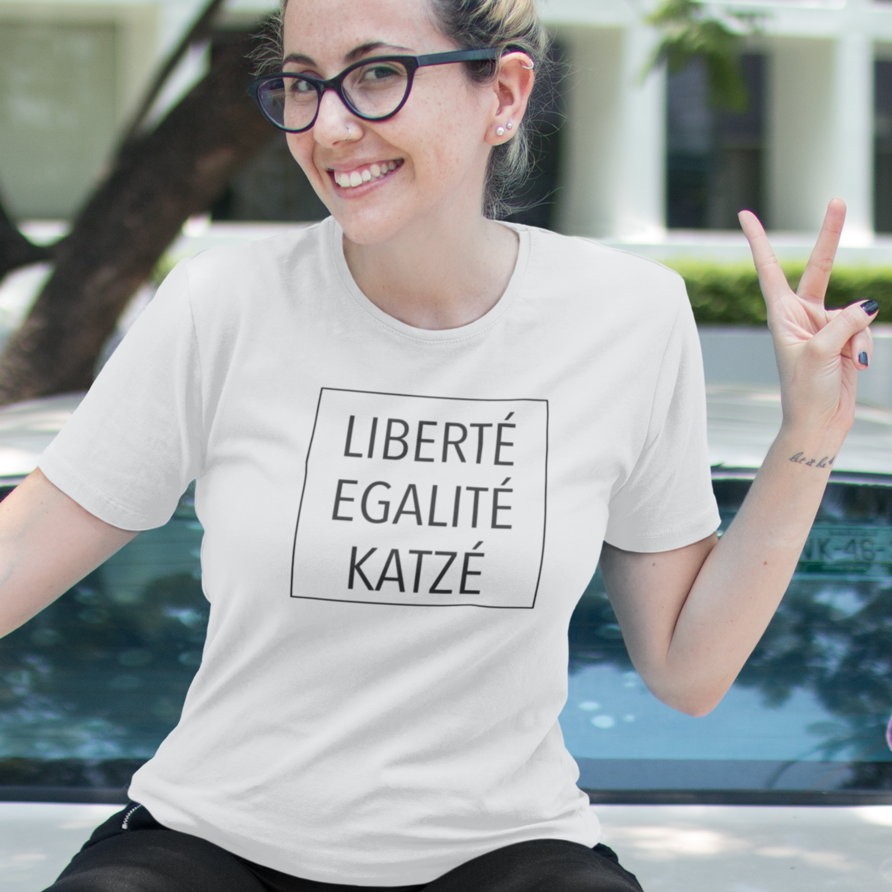 Liberte Katze | Unisex | T-Shirt - MegaCat