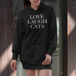 Laden Sie das Bild in den Galerie-Viewer, Love Laugh | Hoodie Kleid - MegaCat
