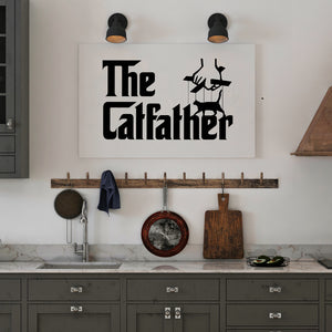 Catfather | Wandbild | White Edition - MegaCat