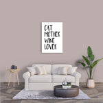 Laden Sie das Bild in den Galerie-Viewer, Cat Mother Wine Lover | Wandbild | White Edition - MegaCat
