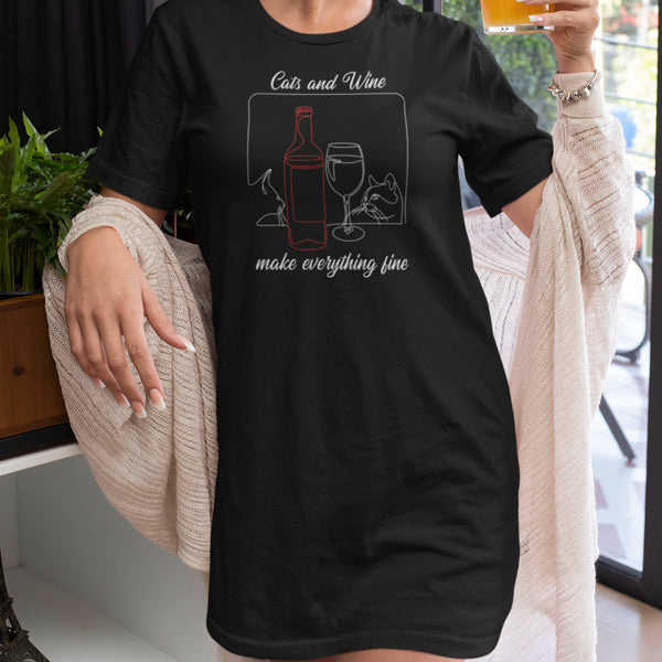 Everything Fine | T-Shirt Kleid aus Bio-Baumwolle - MegaCat