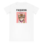 Laden Sie das Bild in den Galerie-Viewer, Cattitude | T-Shirt Kleid aus Bio-Baumwolle - MegaCat
