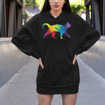 Laden Sie das Bild in den Galerie-Viewer, KaleidoCat | Hoodie Kleid - MegaCat
